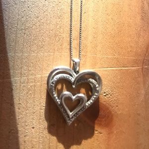 Dainty diamond heart necklace